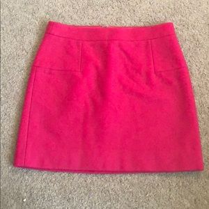 J crew pink wool mini skirt